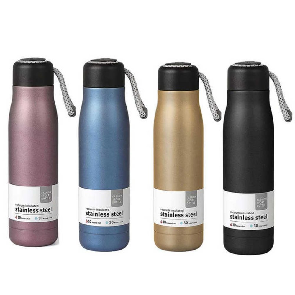 Thermal Flask Water Bottles With Lid Handle Stainless Steel Double Walled Vacuum